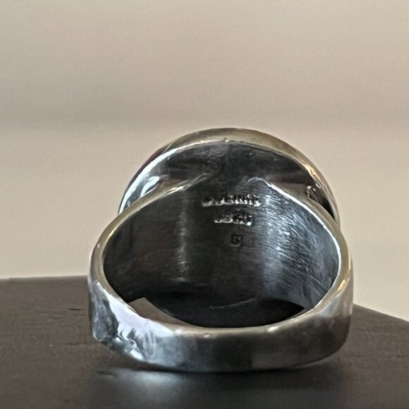 Vintage Lisa Jenks Heavy Silver Ring - Sz 7 - Picture 5 of 8